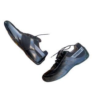⚫ Tsubo Black Leather Lace-Up Sneakers | Men’s Size‎ 13 | Sporty & Sleek